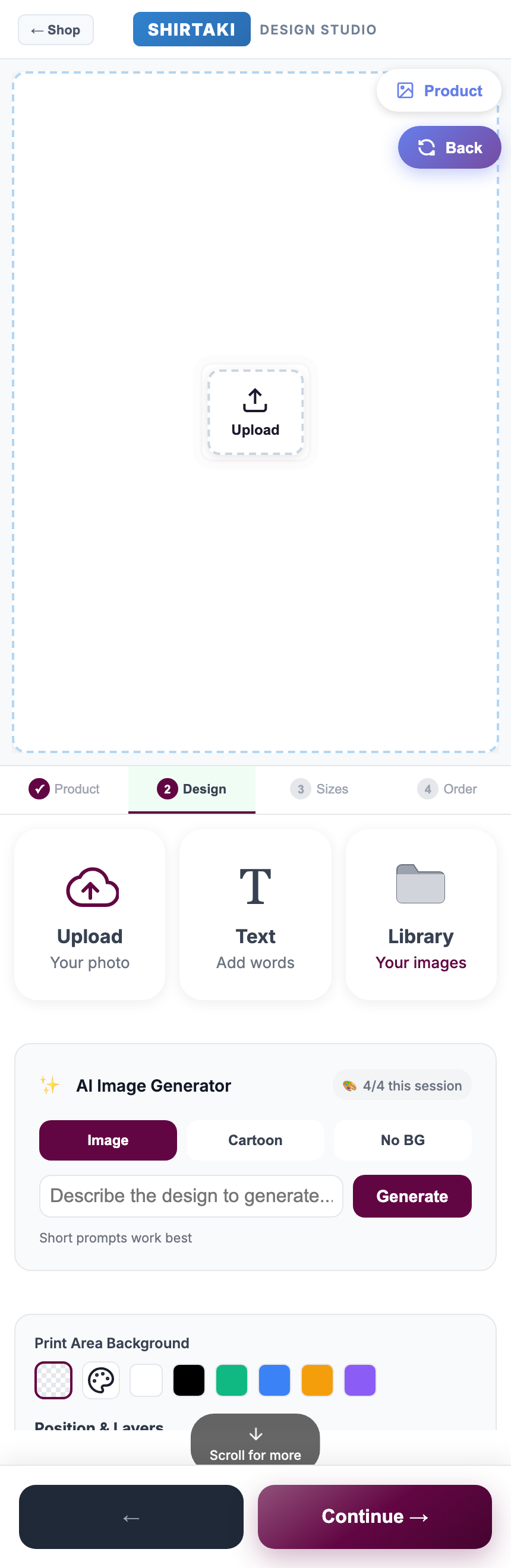 Design tools on mobile